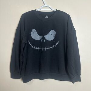 Disney Size L  Black and Gray Graphic Men's Crewneck Sweater